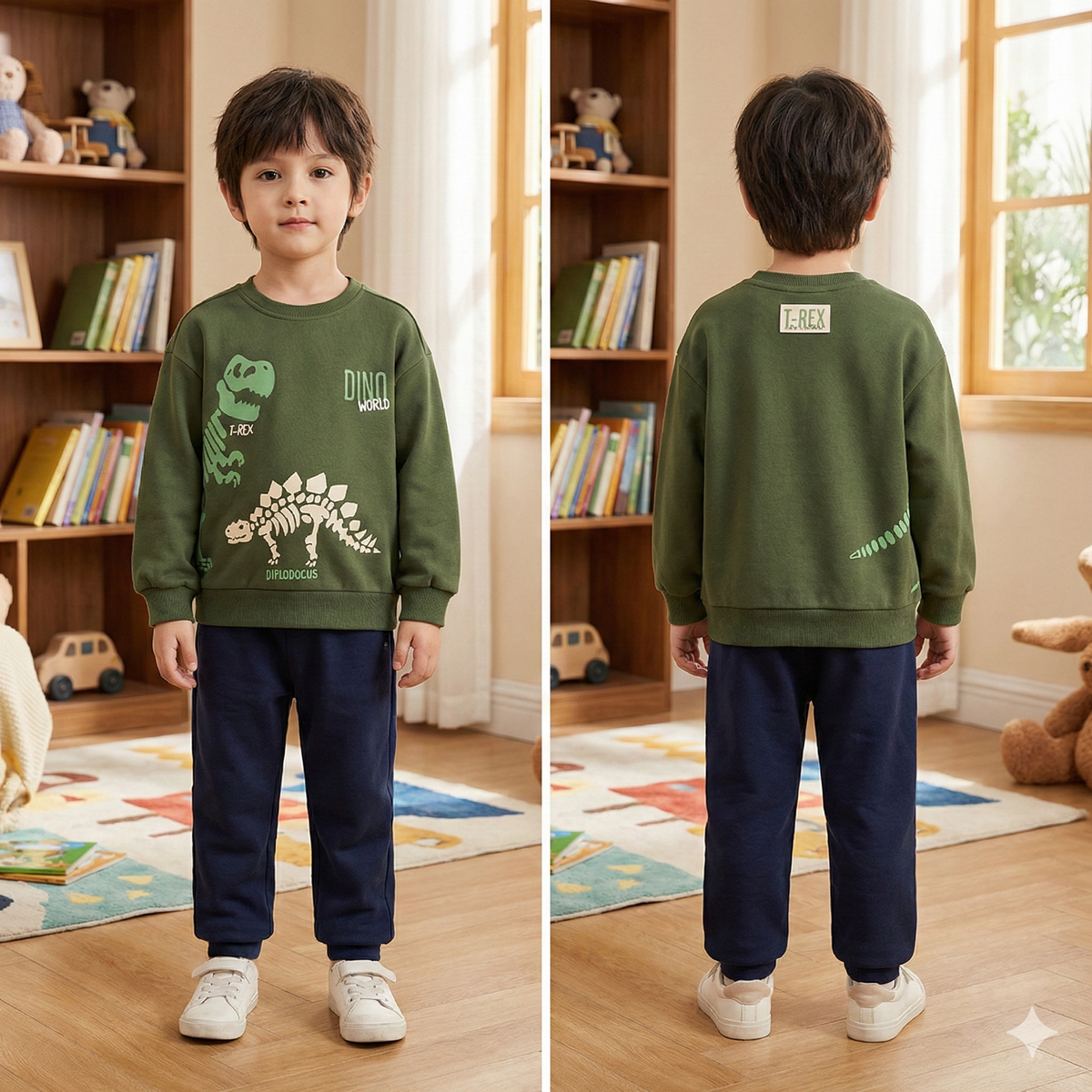 Sudadera Dino Verde