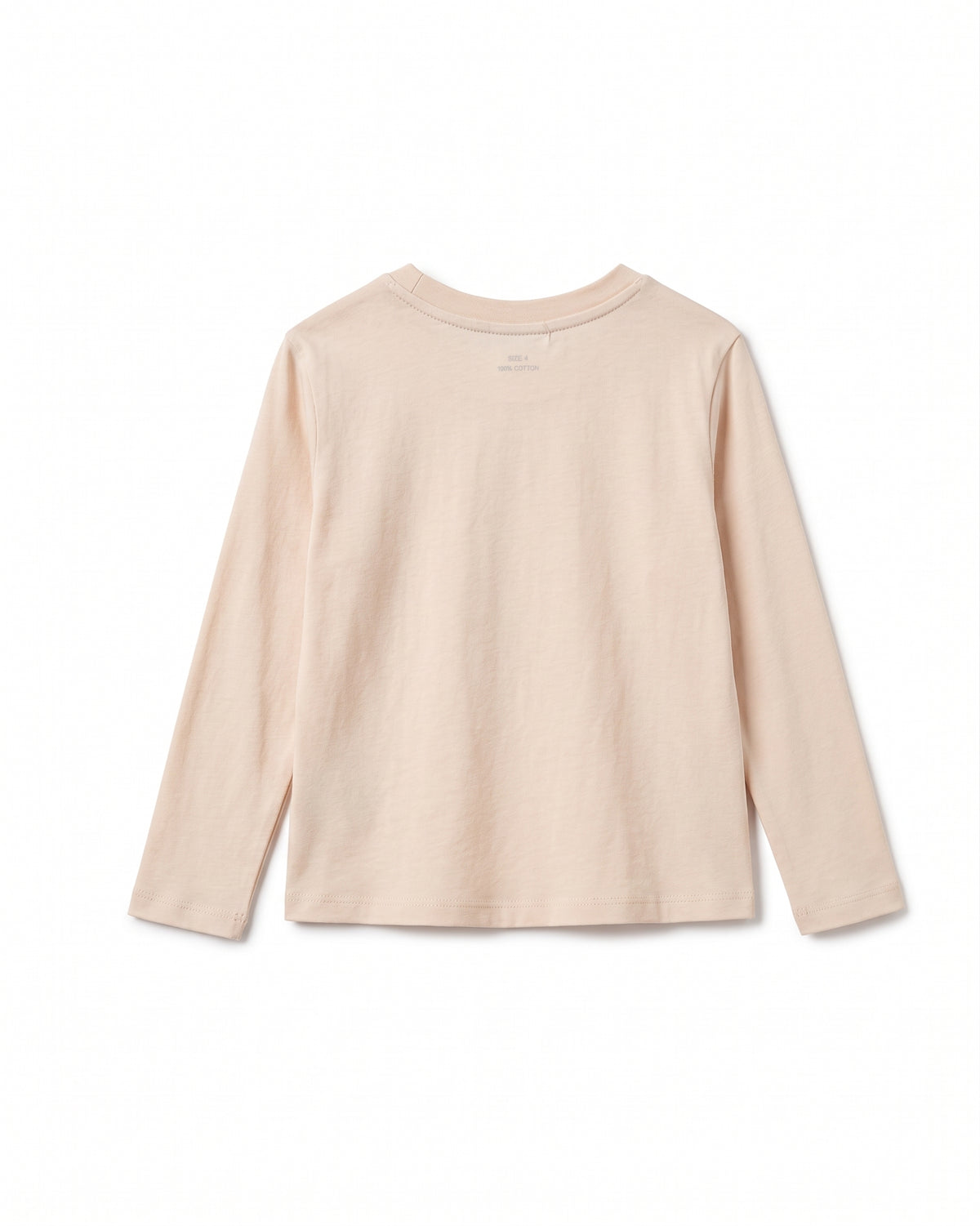 Camiseta manga larga estampado frontal, beige niño