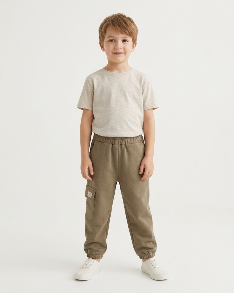 Pantalón largo jogger felpa niño.