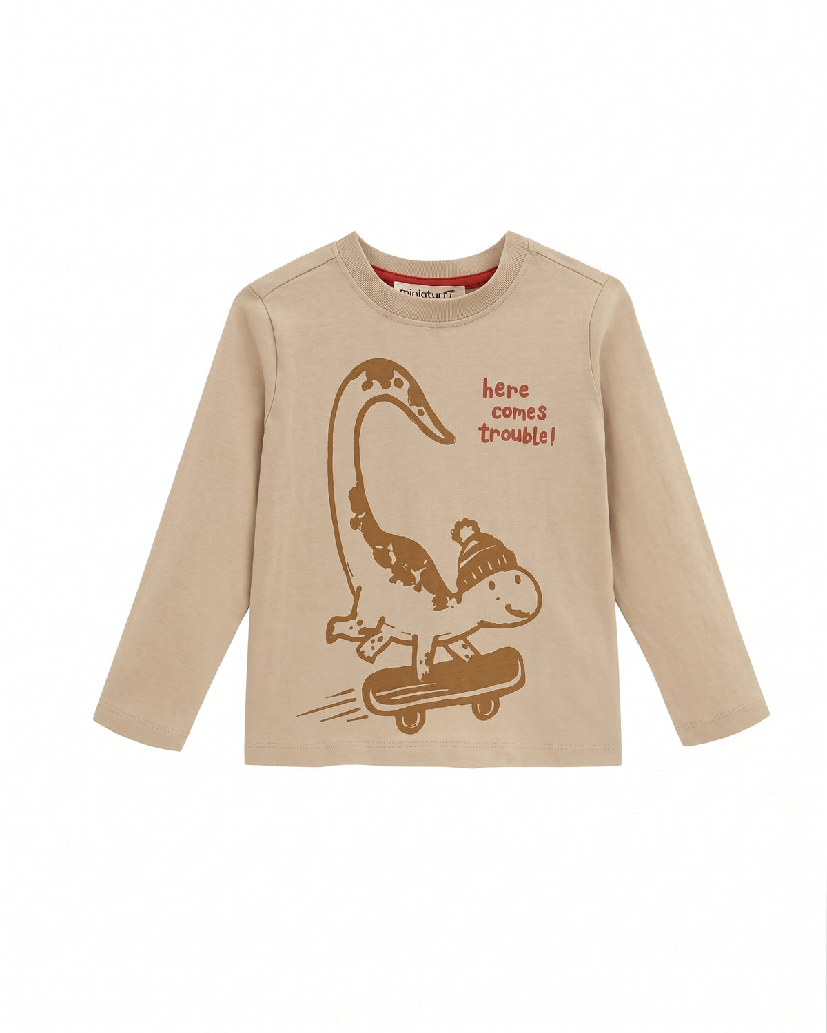 Camiseta dino skate manga larga bebé niño