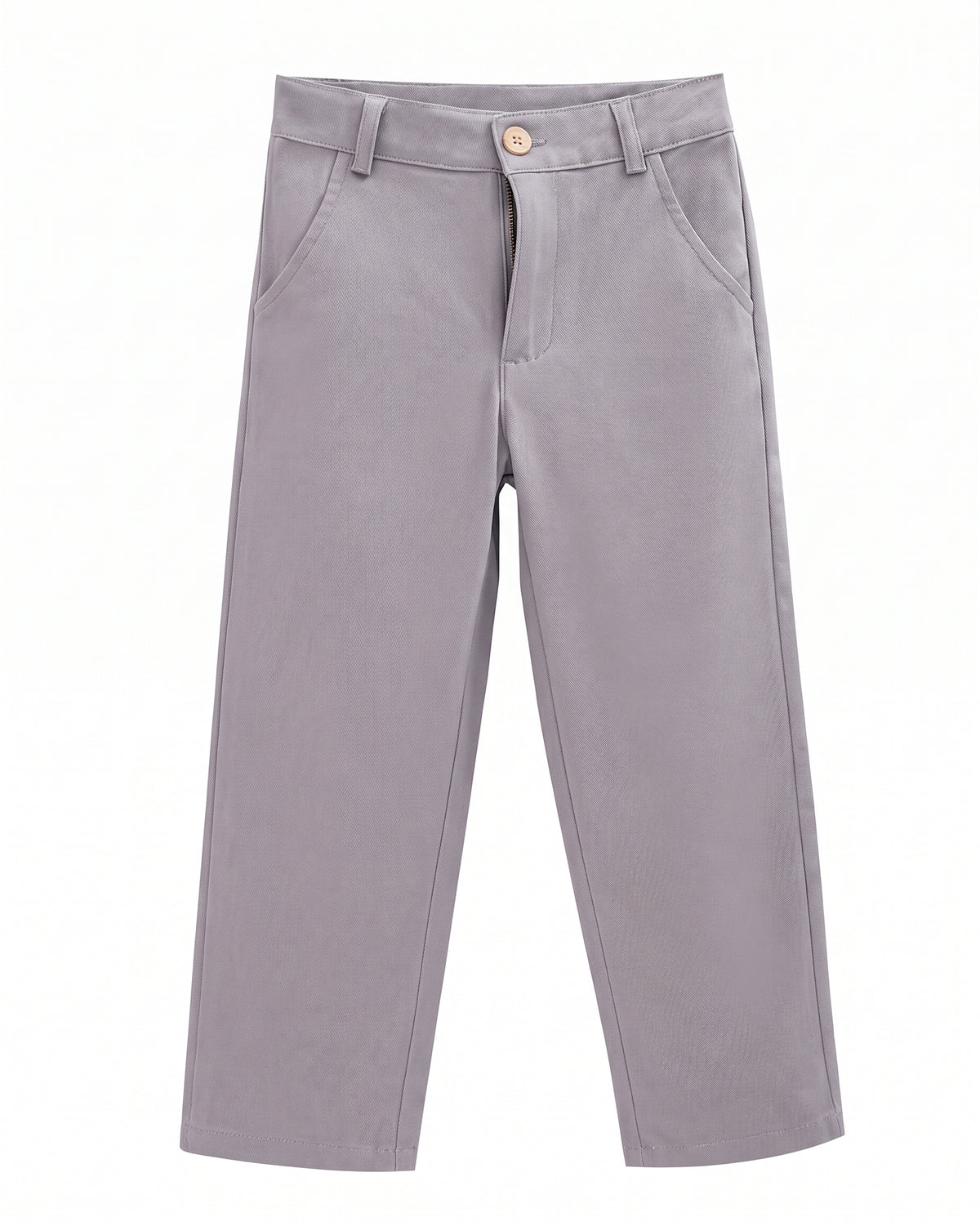 Pantalón largo tipo chino gris, niño.