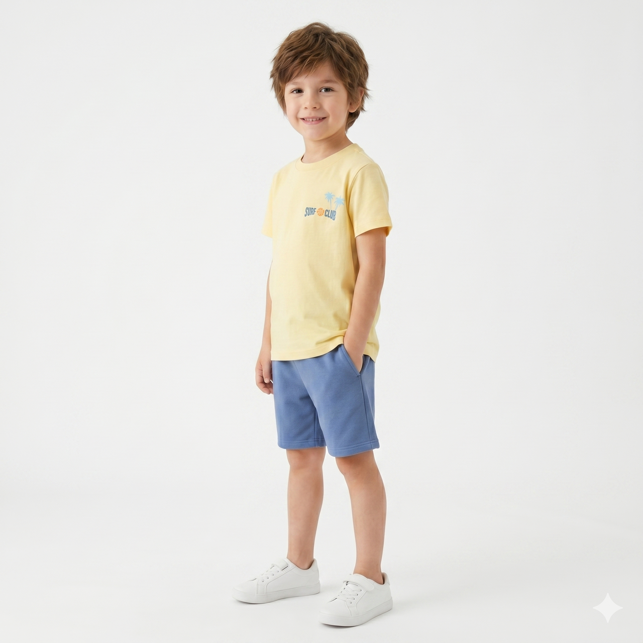 Bermuda básica punto rizo niño.