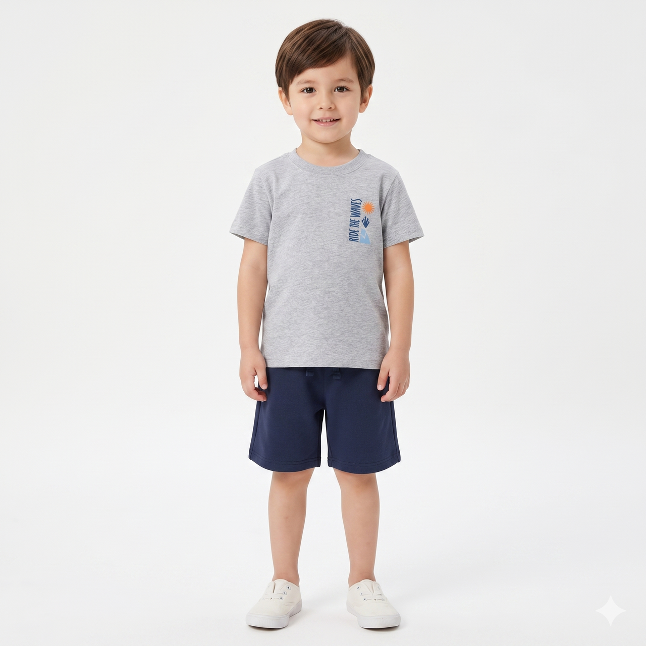 Bermuda básica punto rizo niño.