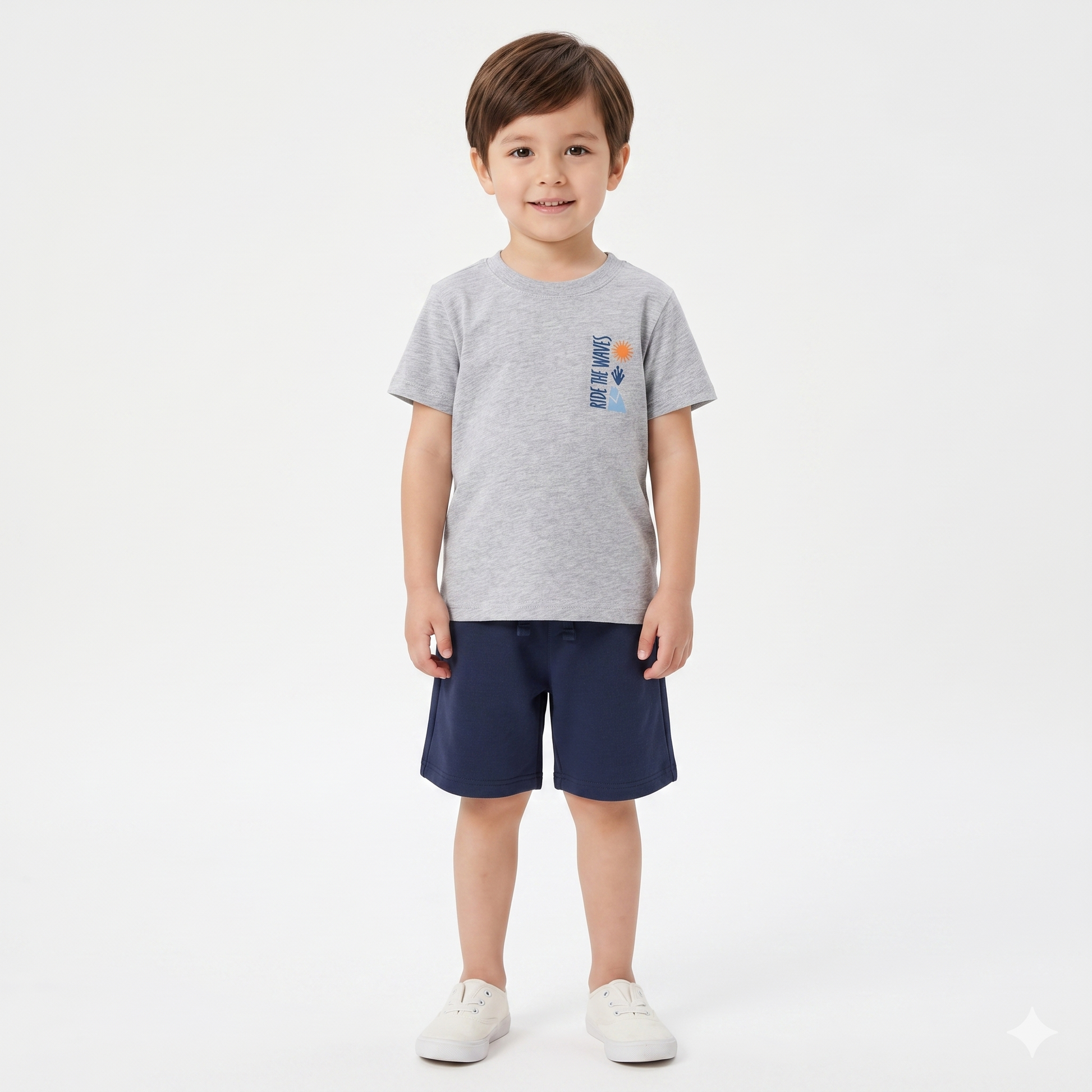 Bermuda básica punto rizo niño.