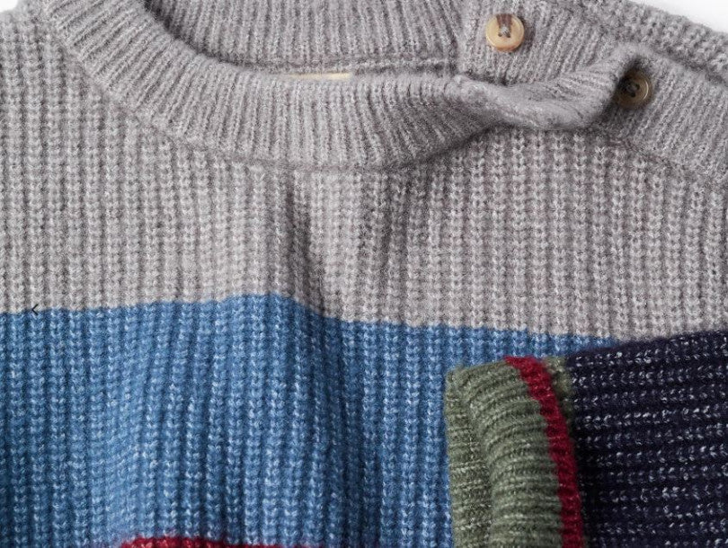 Jersey Rayas Cuello Botón