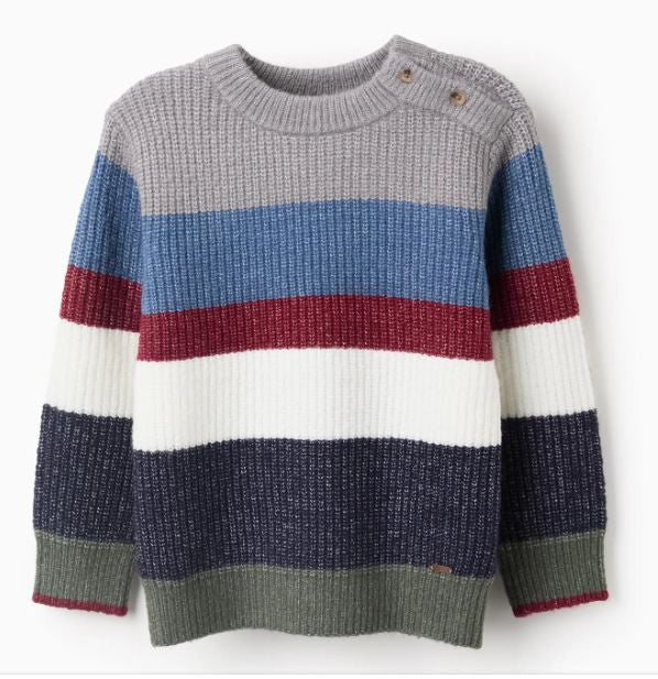 Jersey Rayas Cuello Botón