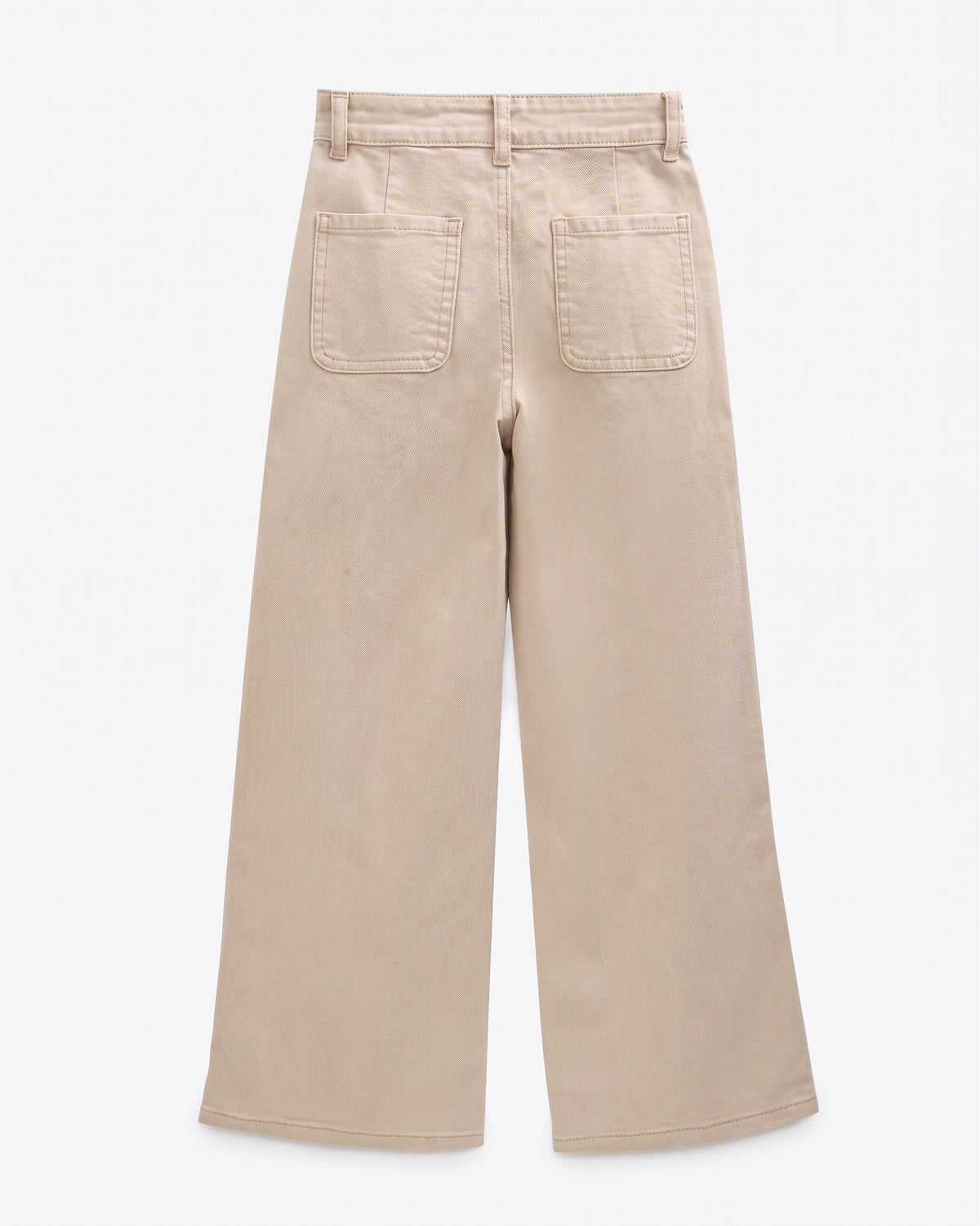 Pantalón corte recto y ancho beige niña