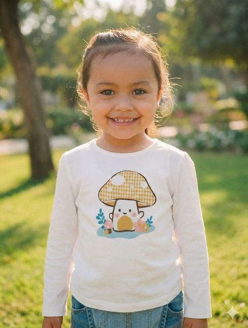 Camiseta Manga Larga Seta Estampada