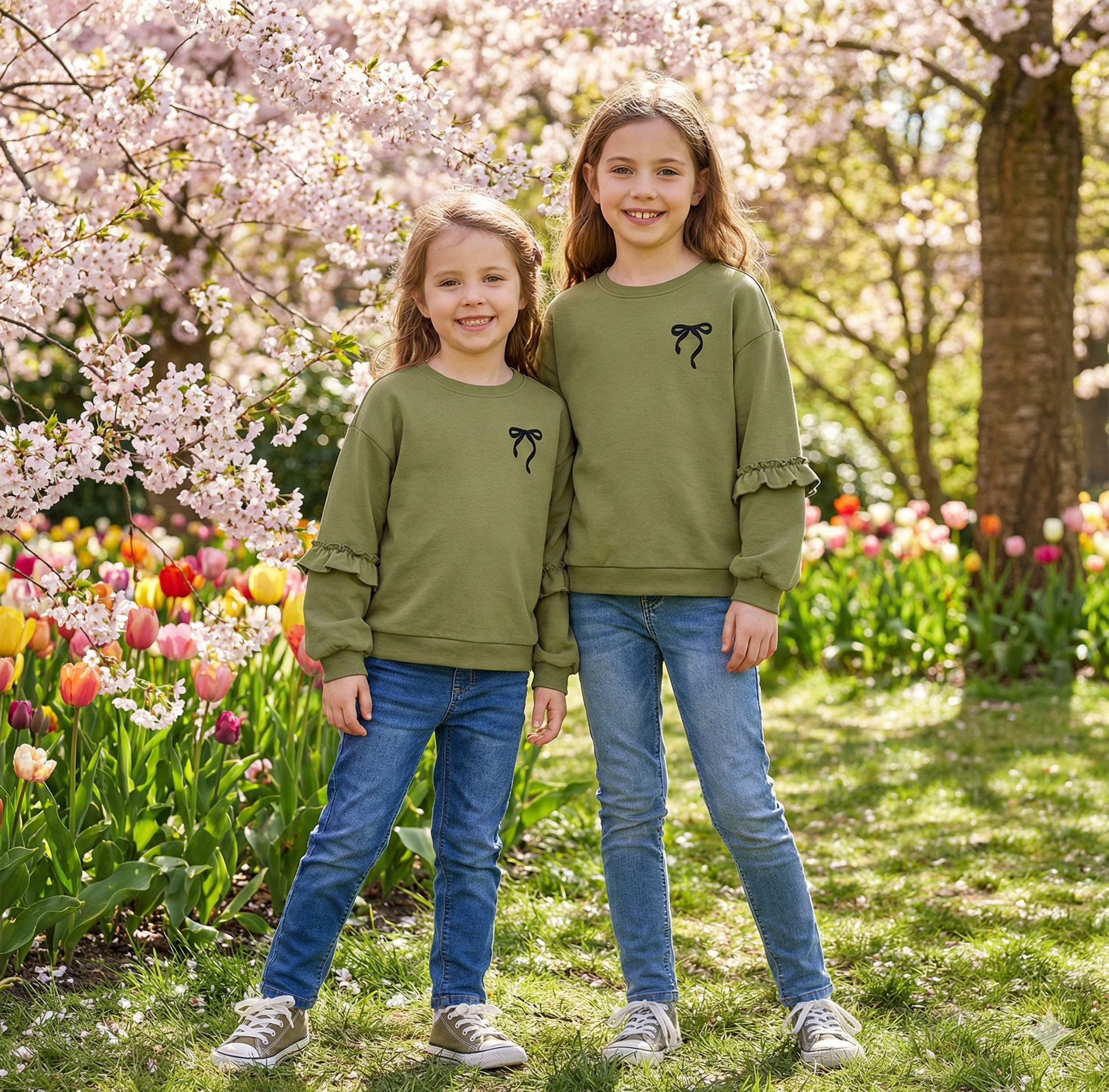 Sudadera Manga Con Volantes En Brazos