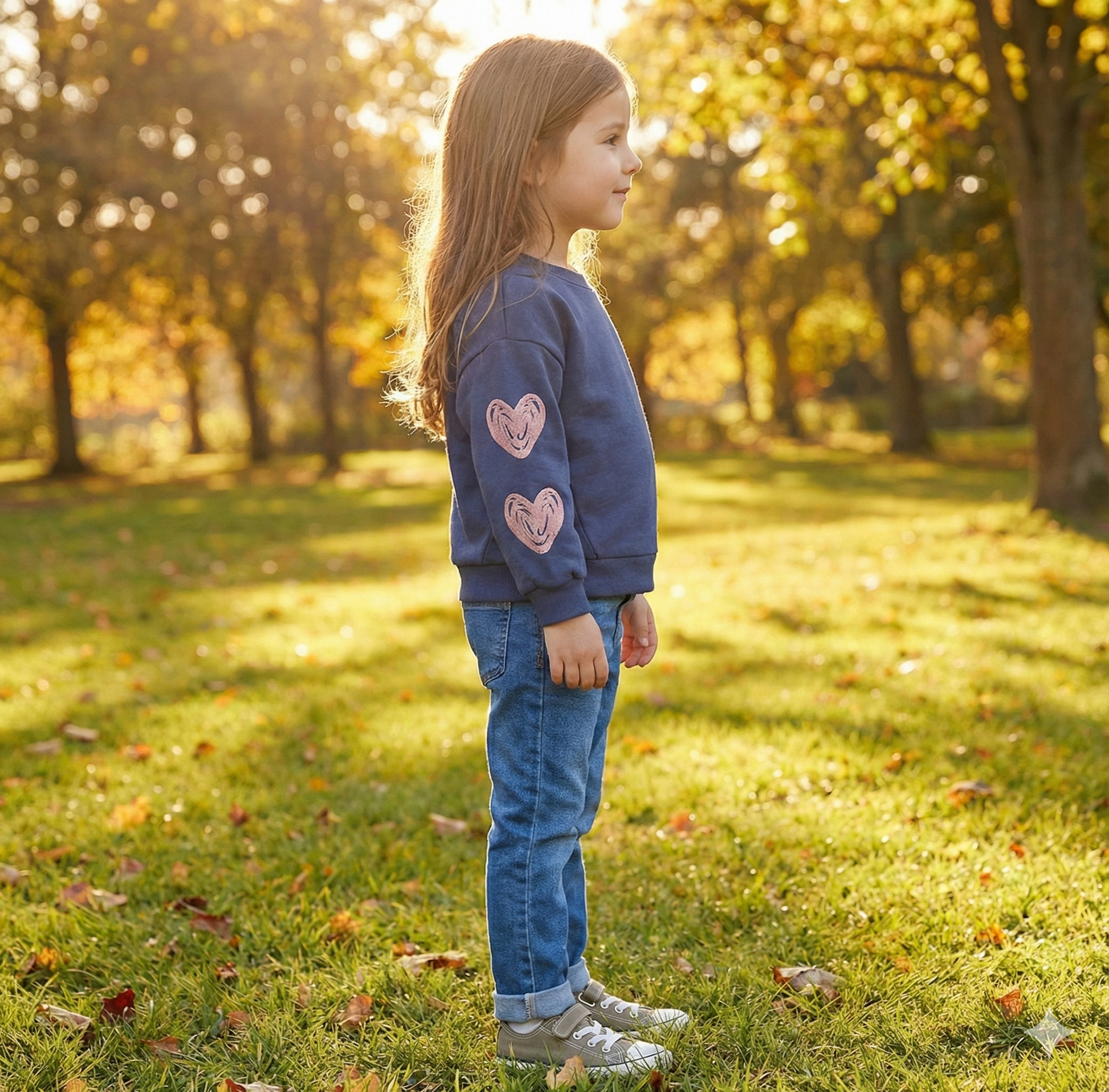 Sudadera Cuello Redondo Con Corazones