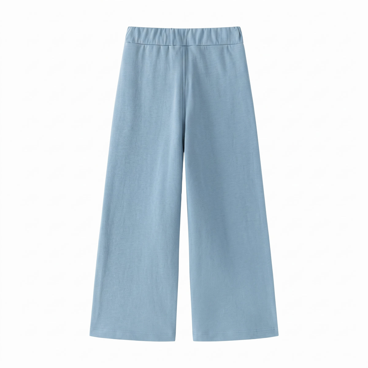 Pantalón corte recto y ancho felpa azul niña.