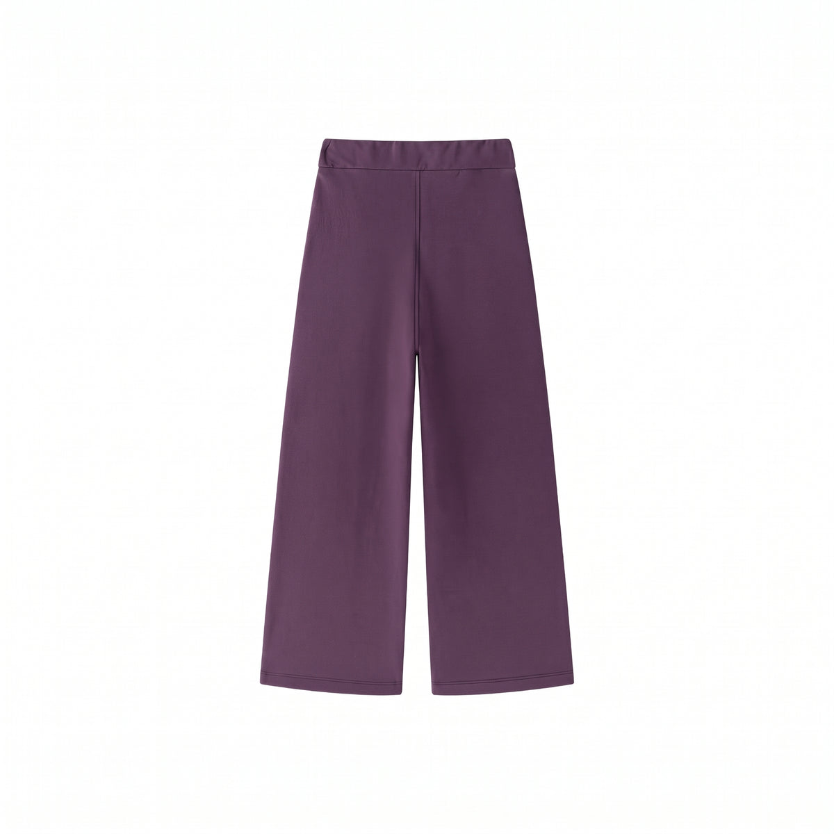 Pantalón cote recto y ancho con felpa burdeos niña.