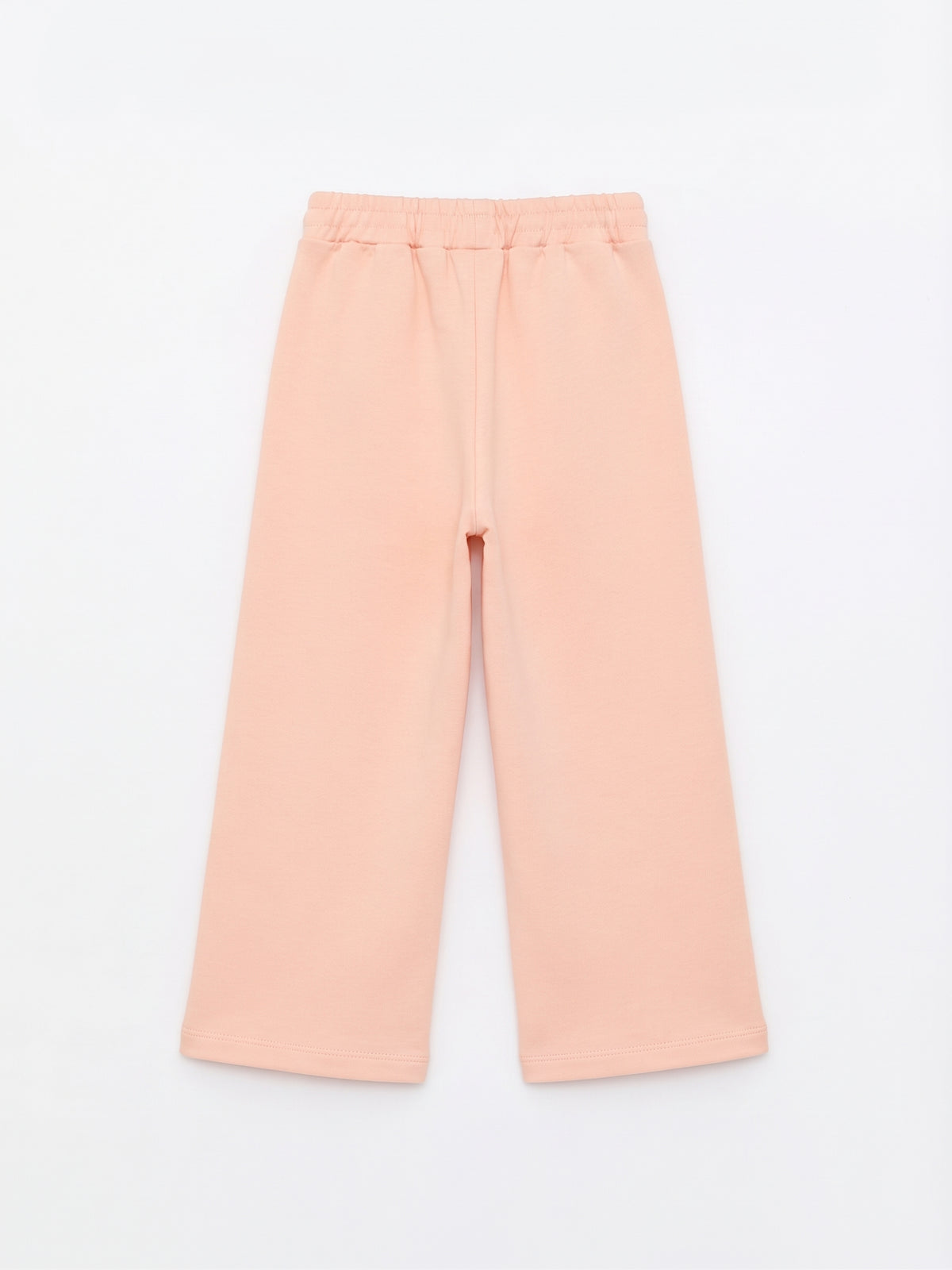 Pantalón felpa corte recto y ancho coarzón rosa bebé y niña.