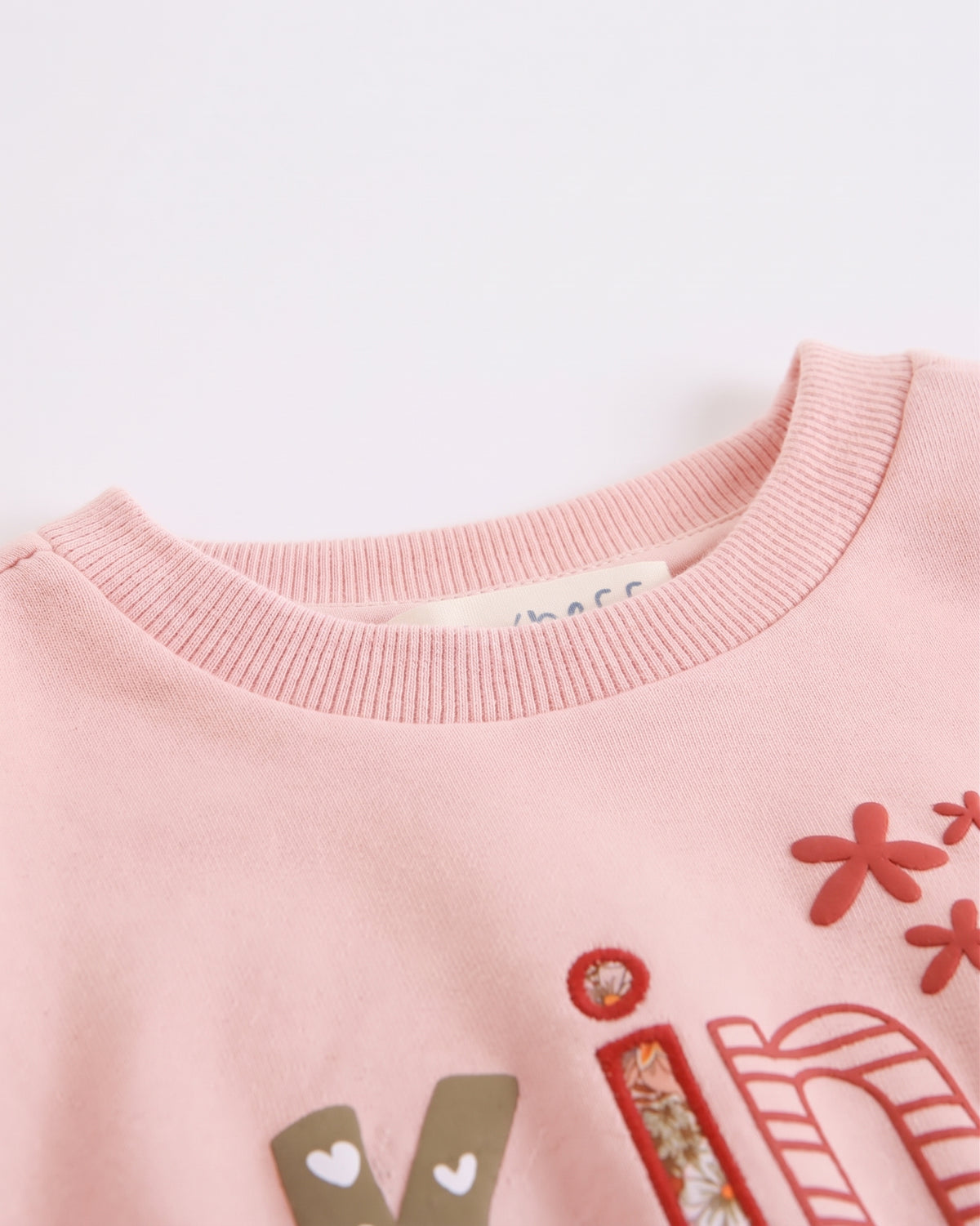 Sudadera manga volante estampado Kind rosa niña