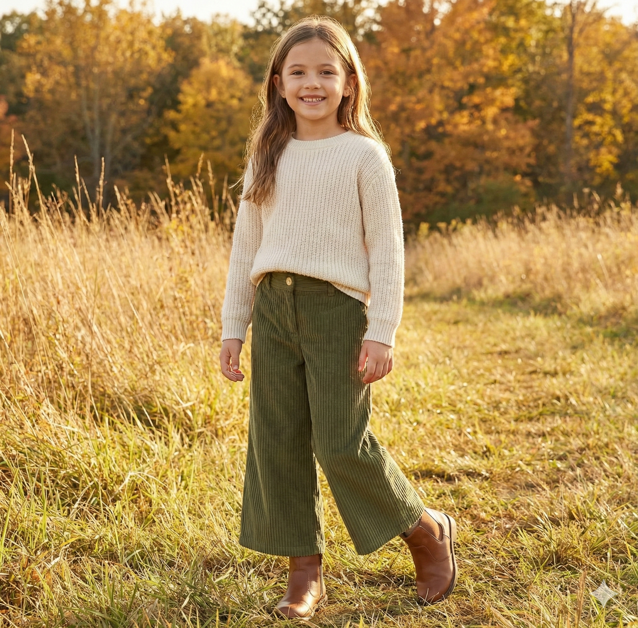 Pantalón Culotte Pana Con Bolsillos niña