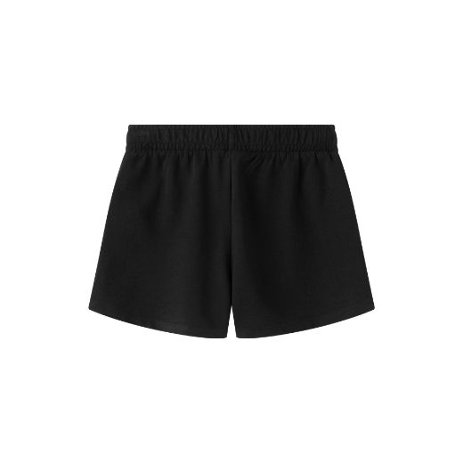Shorts negros con cintura elástica y detalles de volantes niña.
