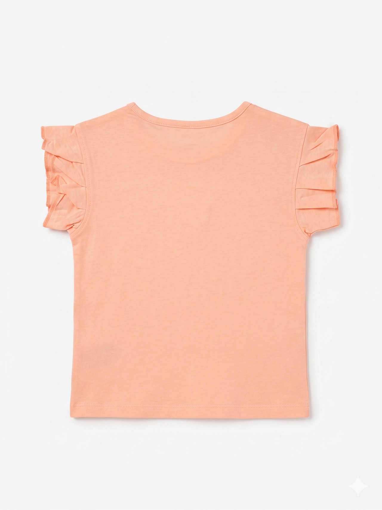 Camiseta de niña manga corta con volantes.