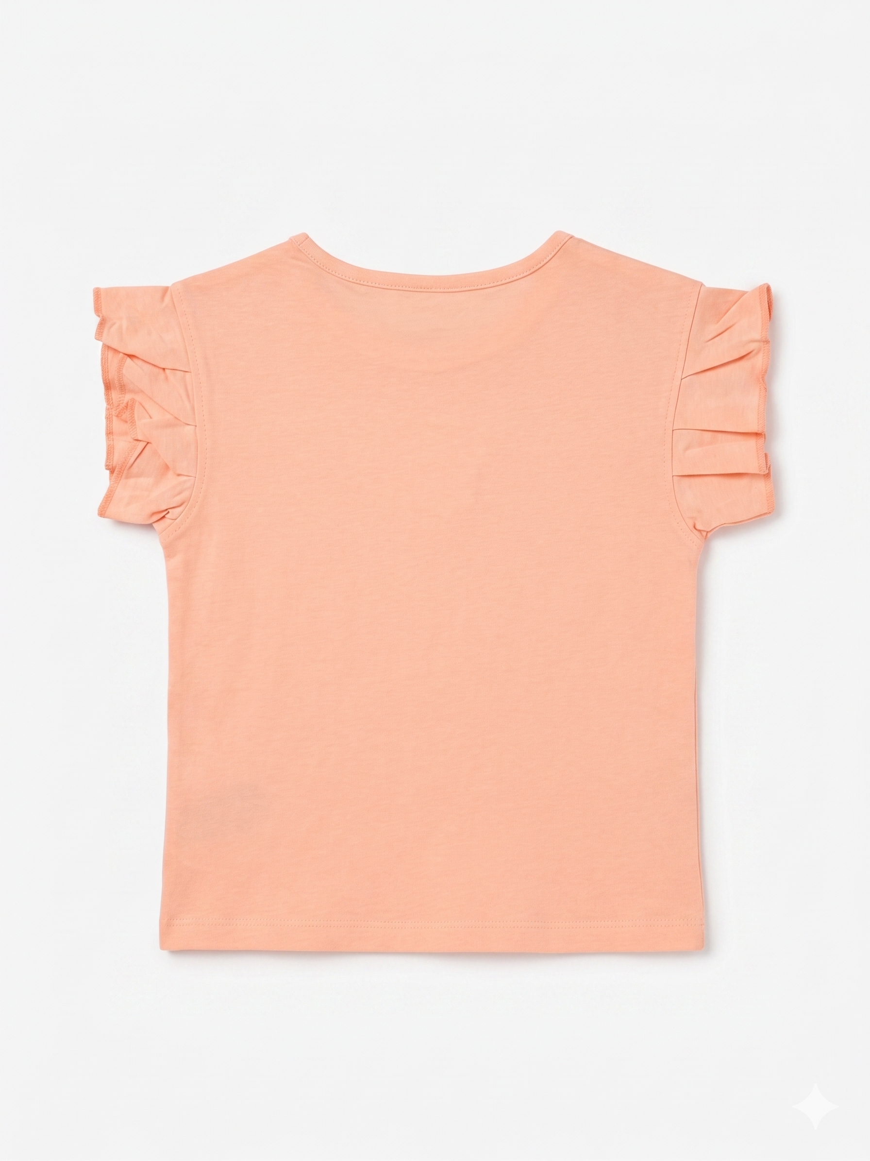 Camiseta de niña manga corta con volantes.