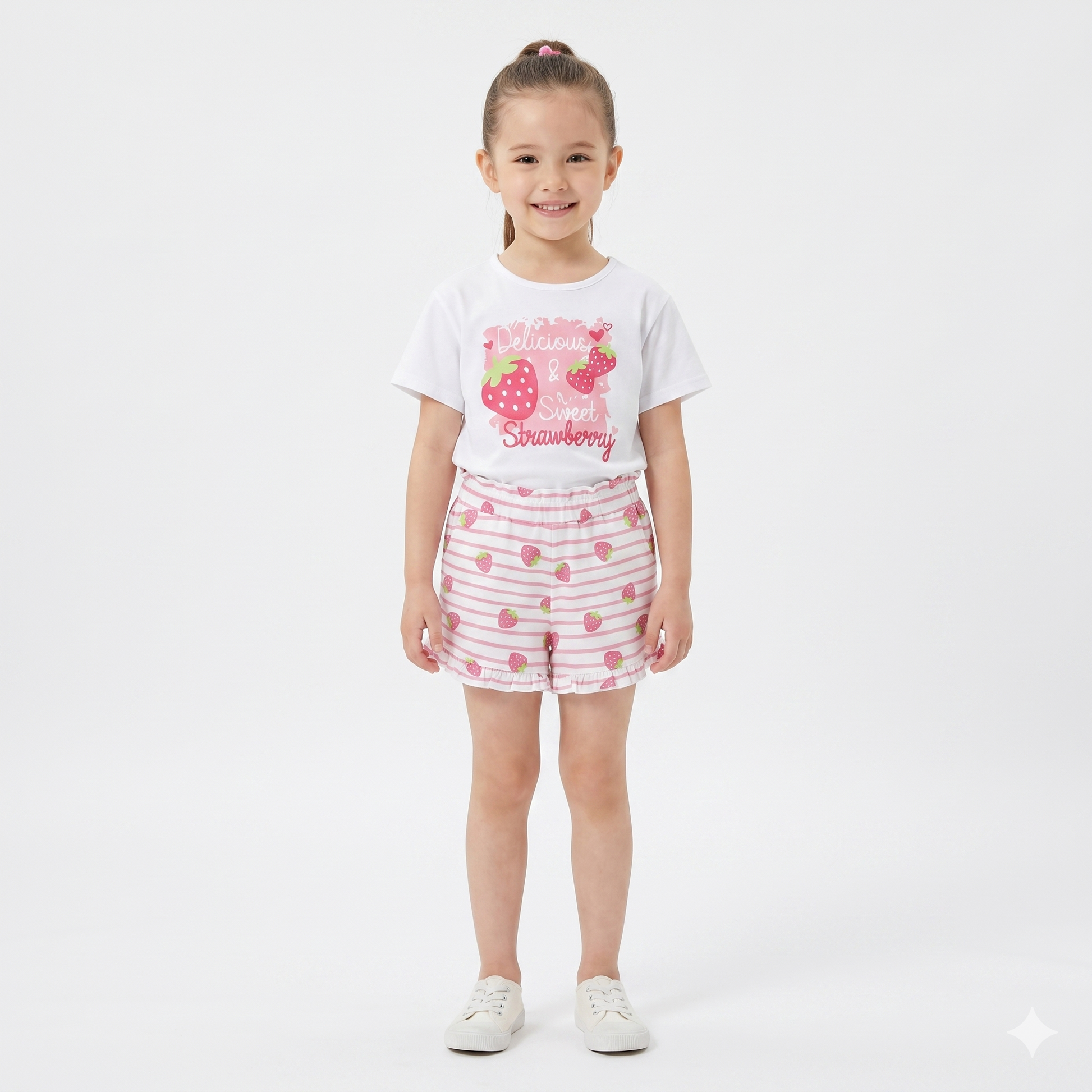 Camiseta manga corta fresa de niña.