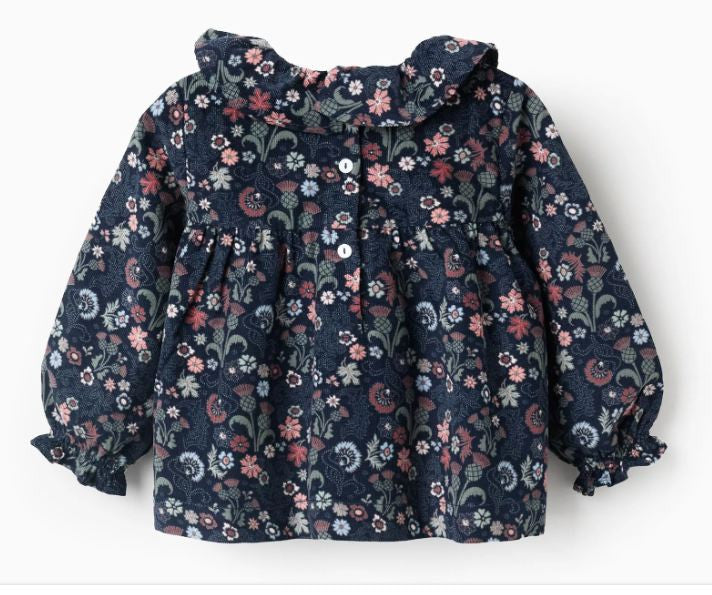 Camisa Terciopelo Flores Bebé