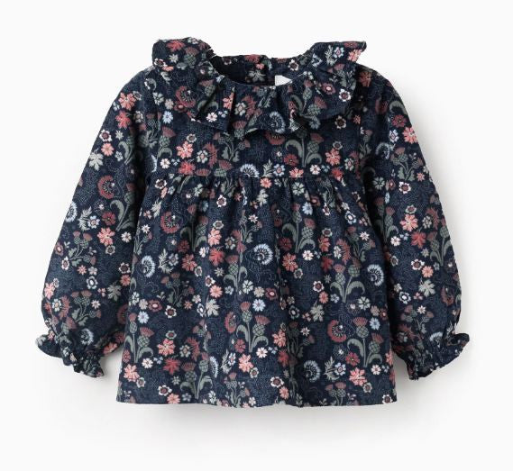 Camisa Terciopelo Flores Bebé