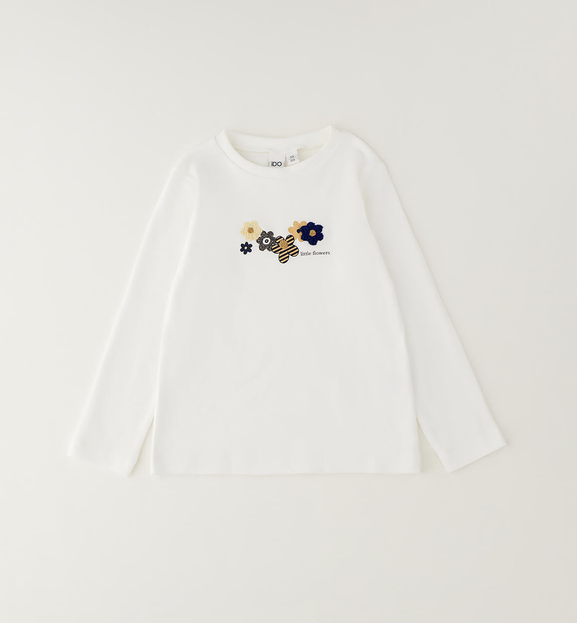 Camiseta manga larga bordado flores
