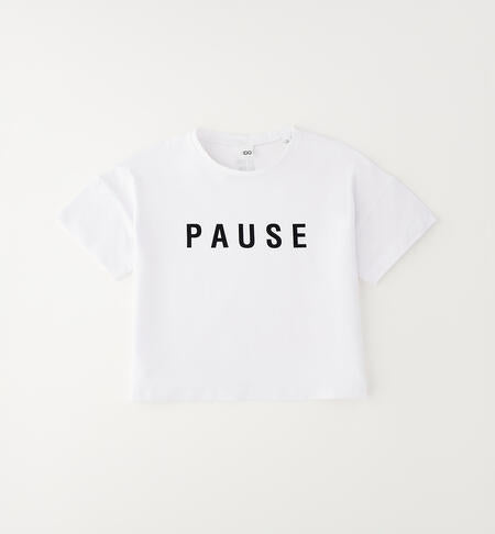 Camiseta crop oversize en blanco