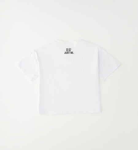 Camiseta crop oversize en blanco