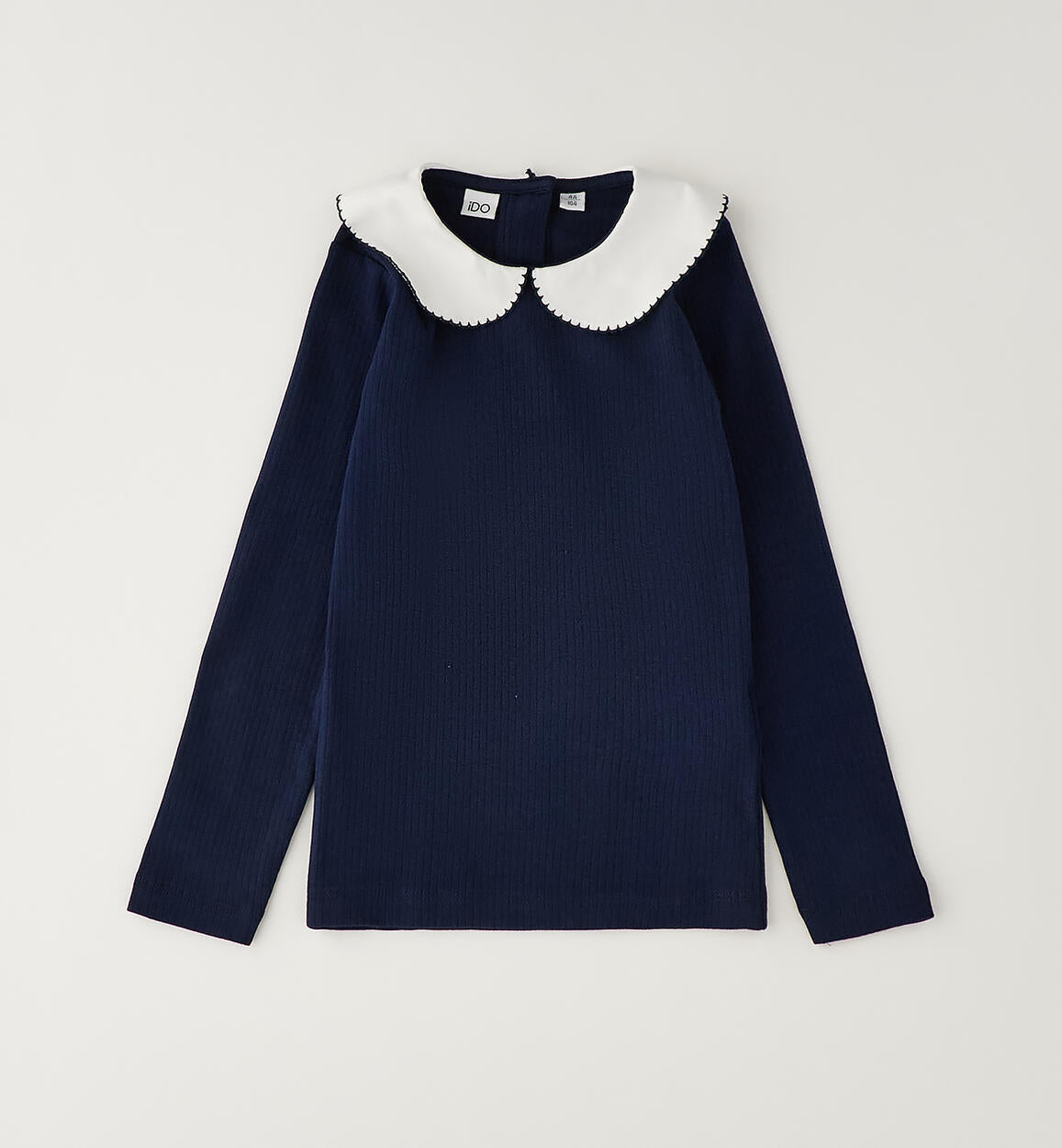 Camiseta manga larga canalé cuello bebé