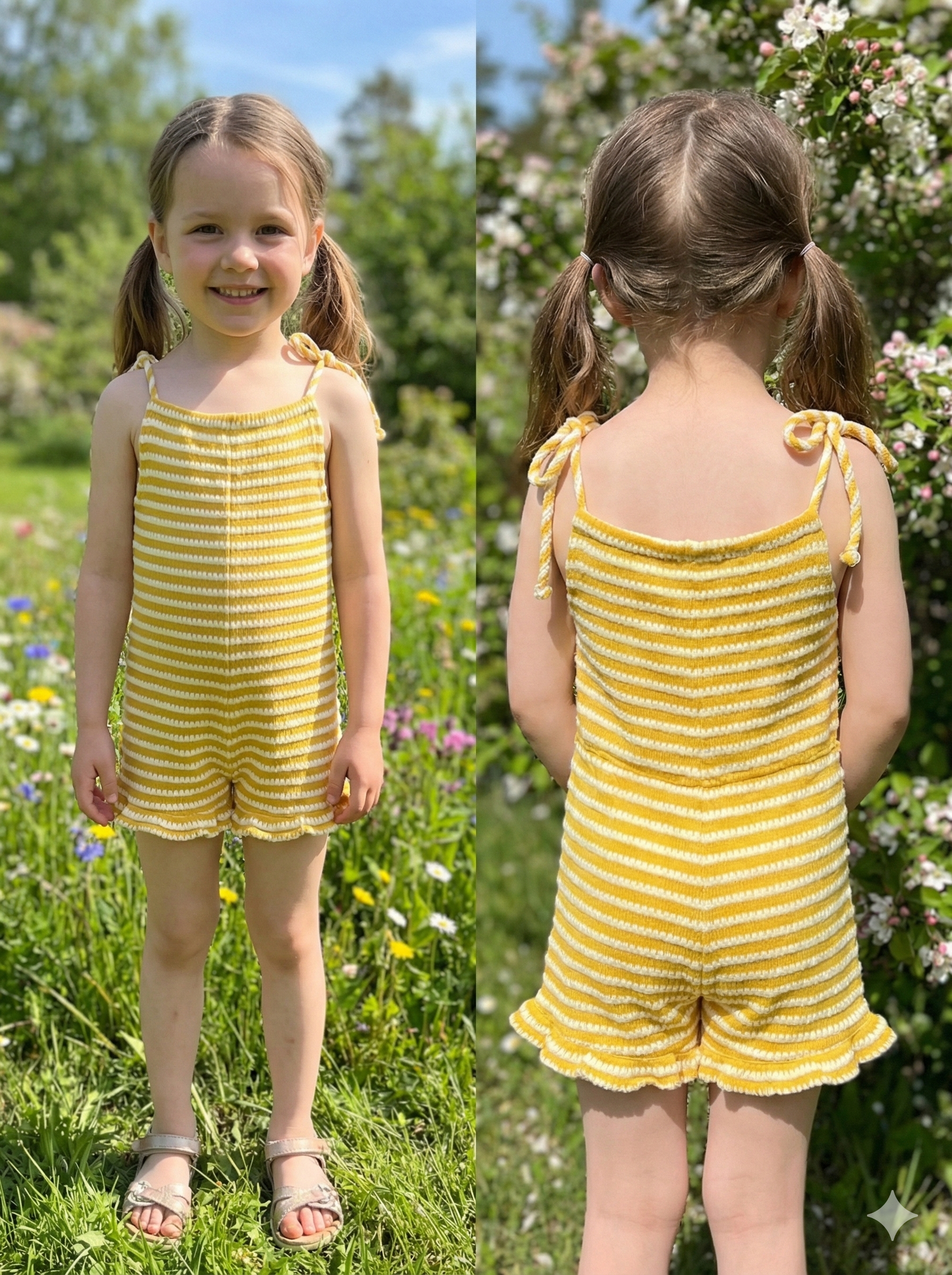 Mono Niña Corto De Rayas