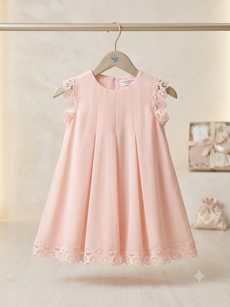 Vestido De Gasa Rosa Palo