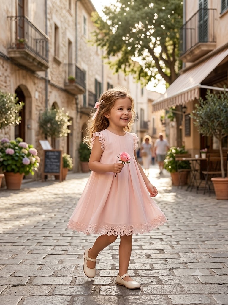 Vestido De Gasa Rosa Palo