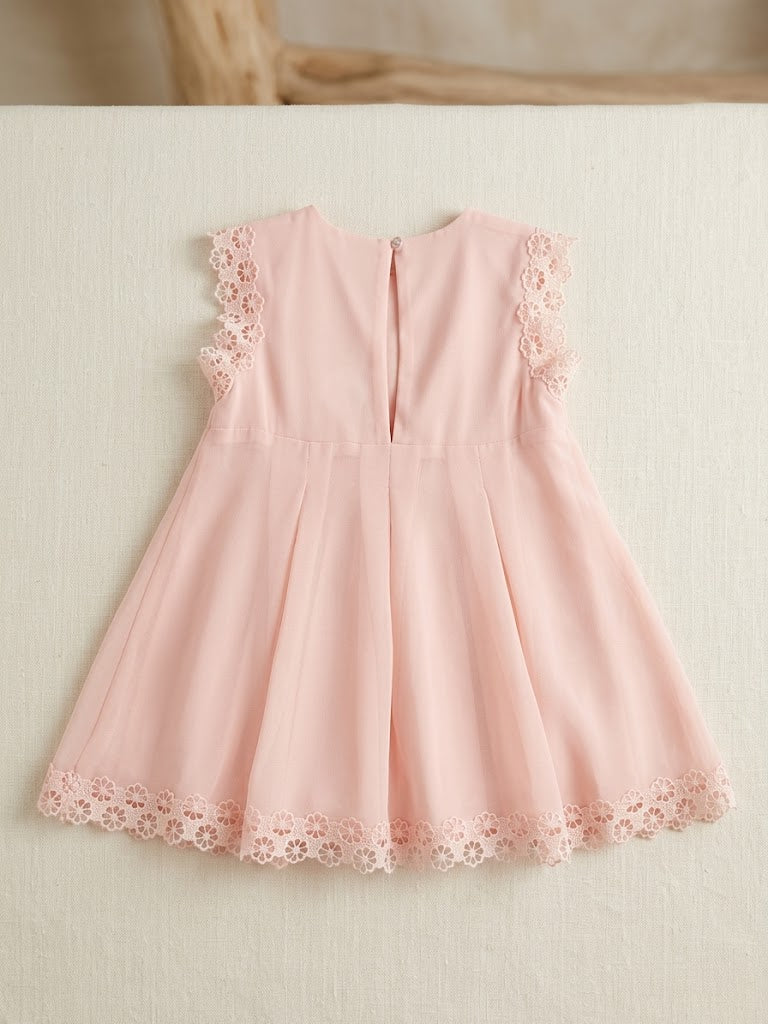Vestido De Gasa Rosa Palo