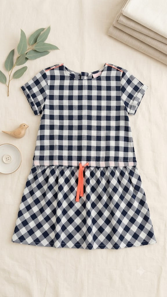 Vestido Viscosa Cuadros De Niña