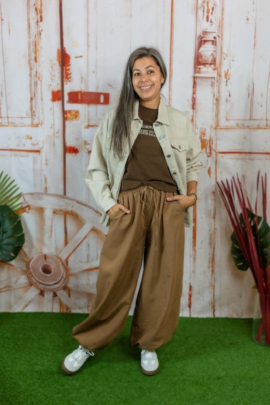 Pantalon Bombacho Marrón