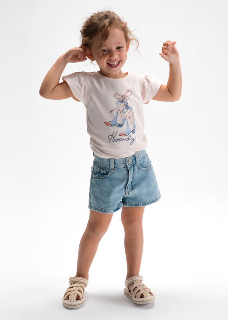 Short tejano básico niña