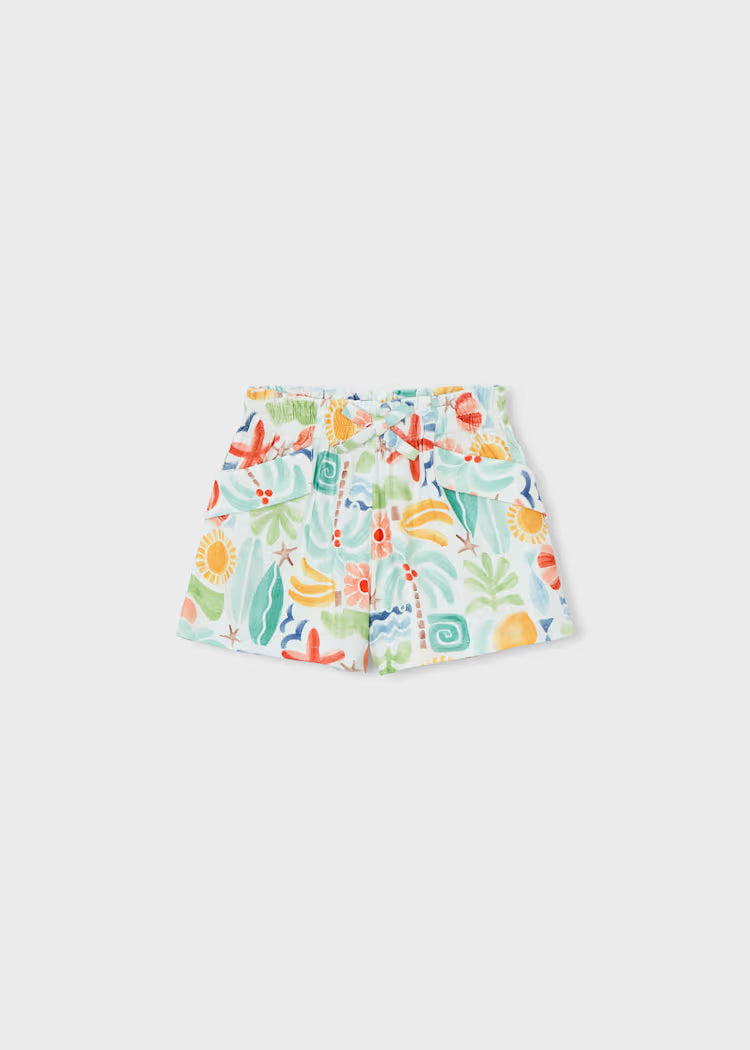 Pantalon corto estampado niña
