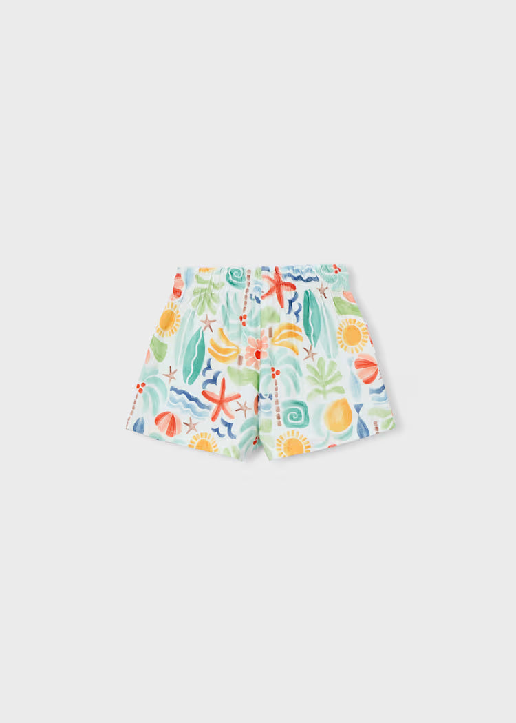 Pantalon corto estampado niña