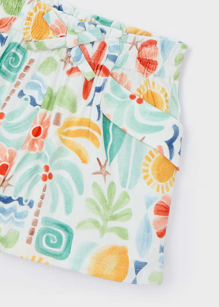 Pantalon corto estampado niña
