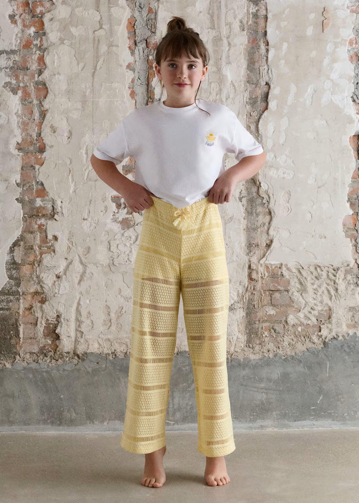 Pantalon largo tipo crochet