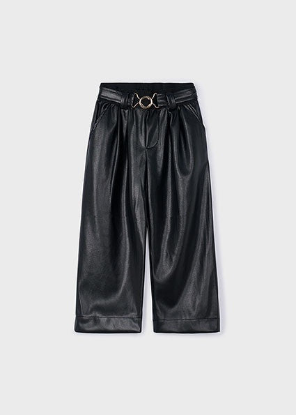 Pantalón Largo Pu Wide Leg