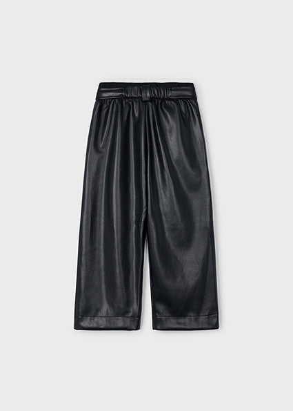 Pantalón Largo Pu Wide Leg