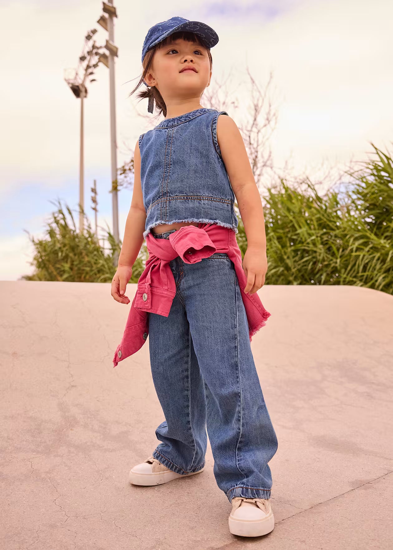 Pantalon niña  largo denim fluido