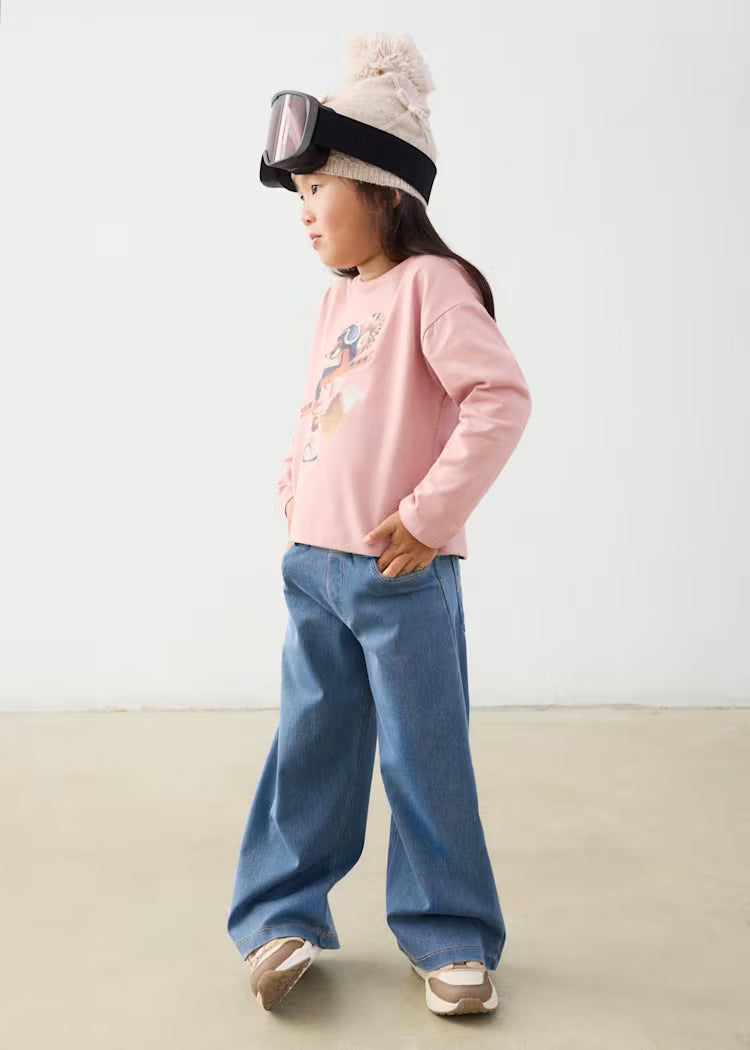Pantalon largo denim niña