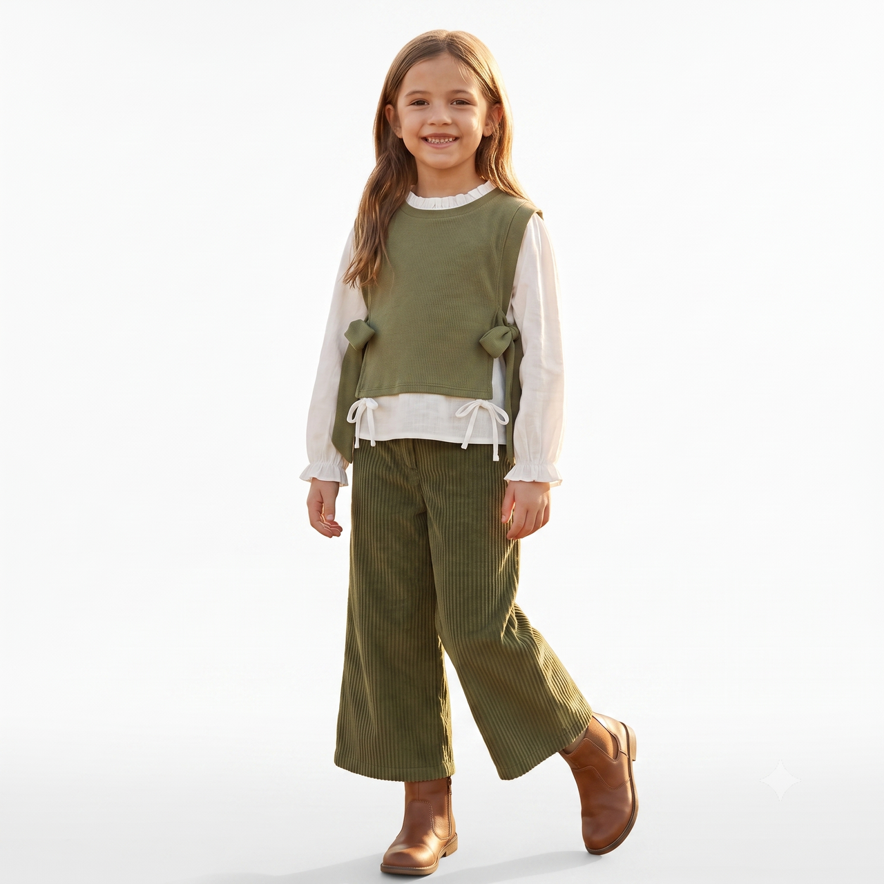 Pantalón Culotte Pana Con Bolsillos niña