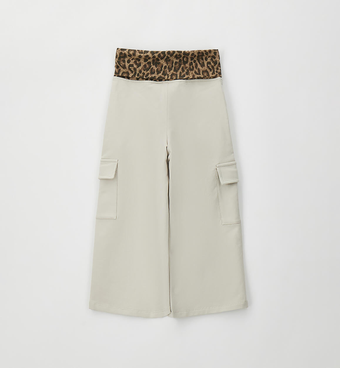 Pantalón cargo cinturilla elastica estampada animal print