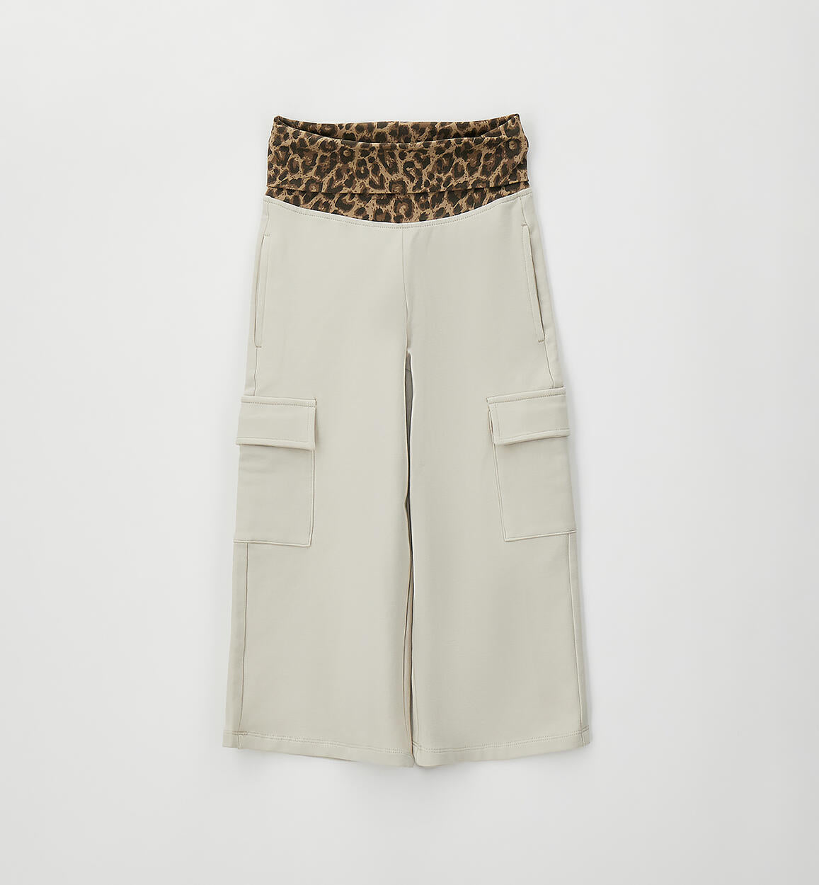 Pantalón cargo cinturilla elastica estampada animal print