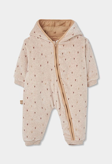 Pelele terciopelo estampado de bebé