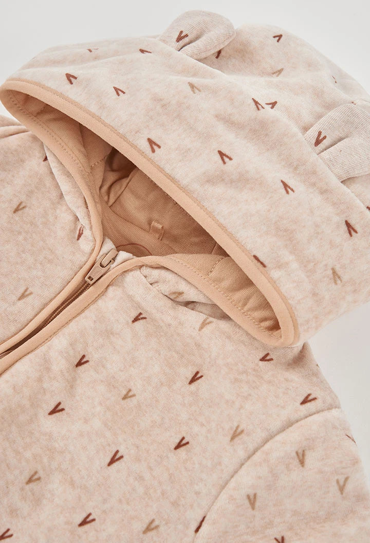 Pelele terciopelo estampado de bebé