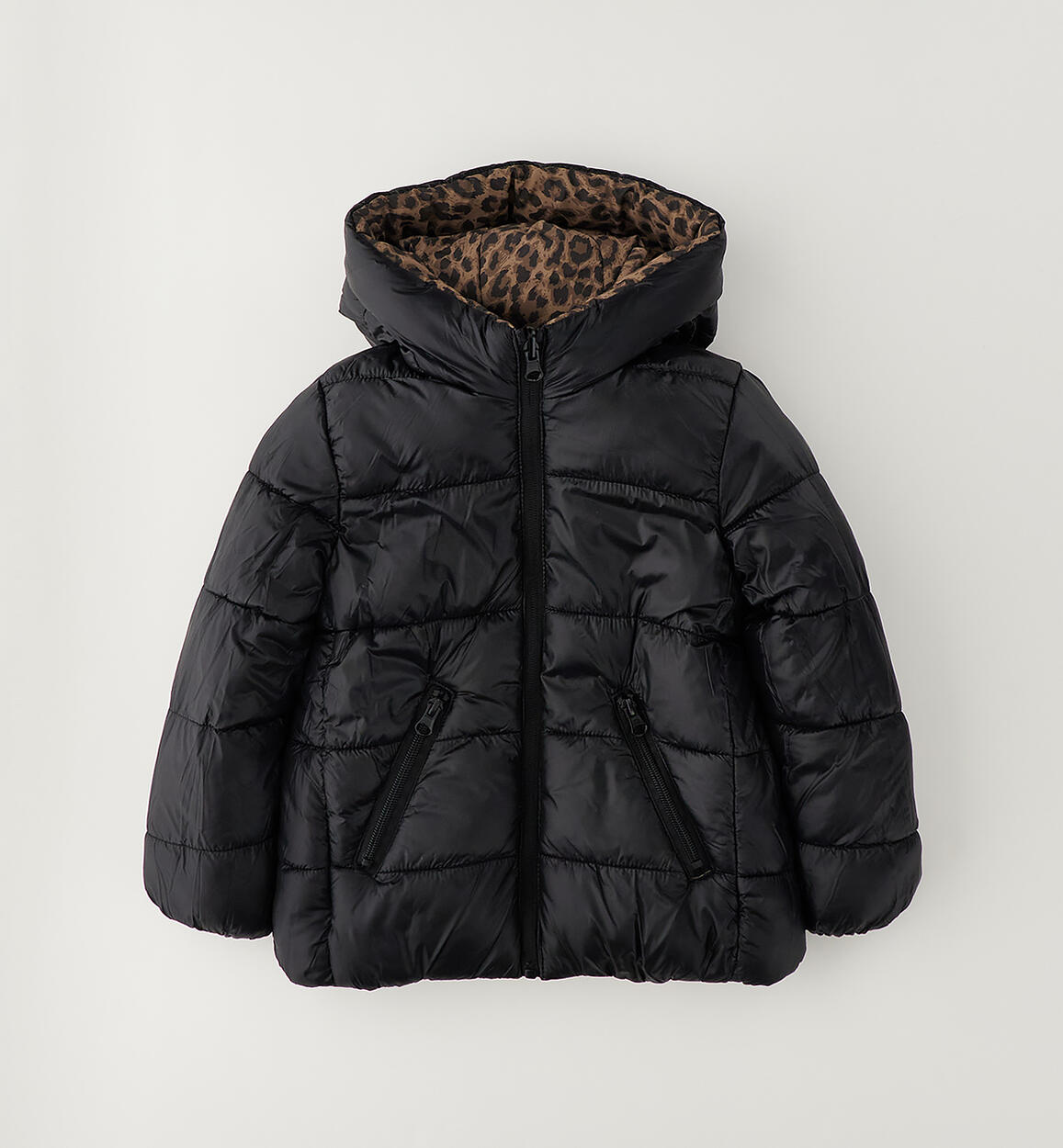 Chaqueton reversible tejido térmico estampado animal print